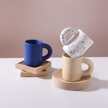 Elegant Geometric Porcelain Coffee Cup