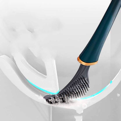 Compact Silicone Toilet Brush for Bathroom Cleaning