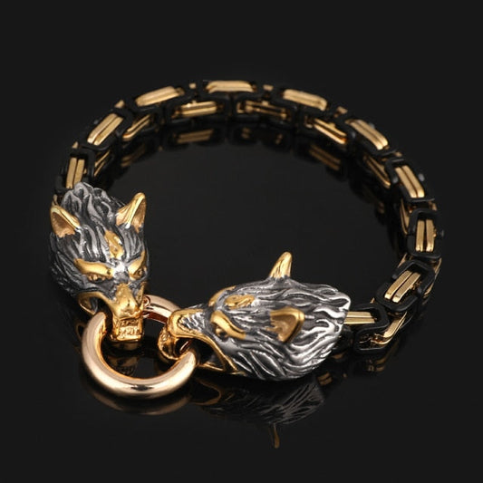 Strong Viking Wolf Leather Bracelet - Befez
