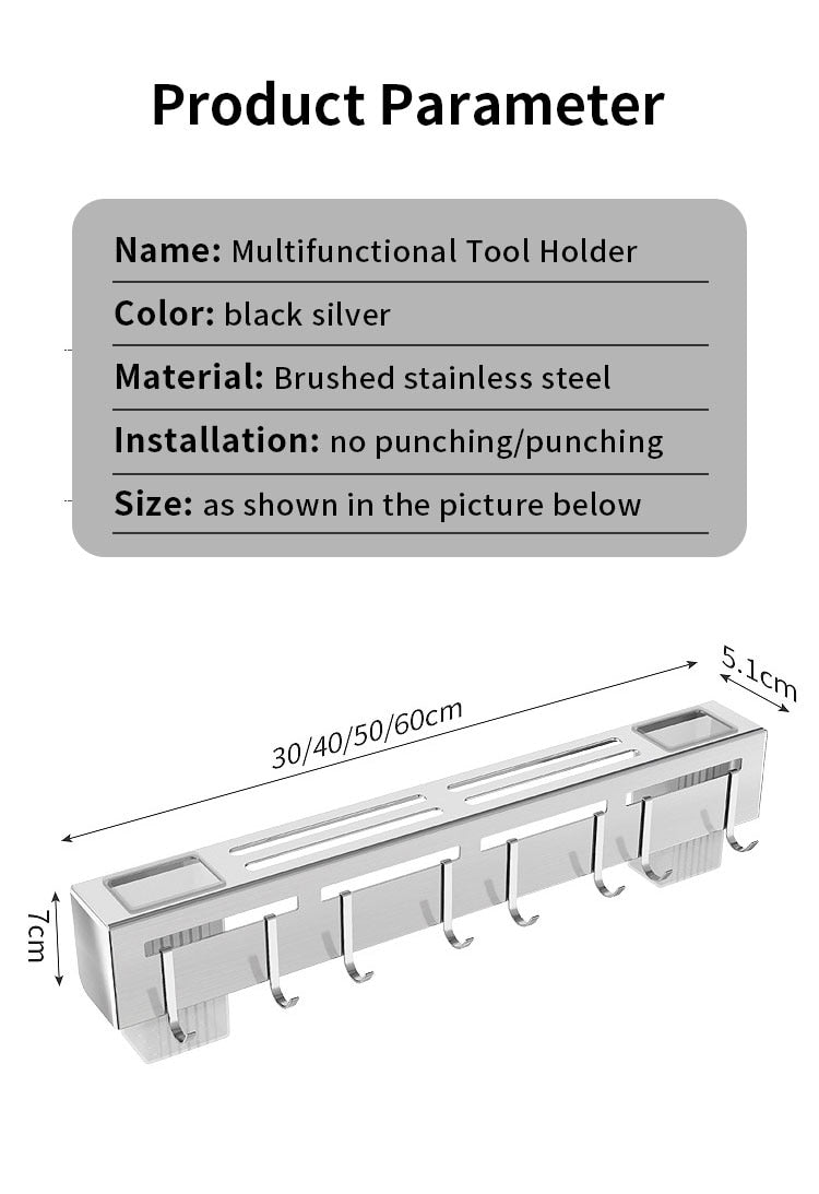 Easy Install Kitchen Utensil Storage Rack