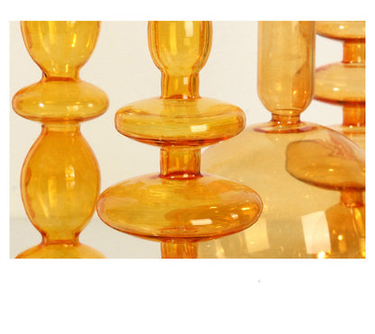 Stylish Orange Glass Candle Holder