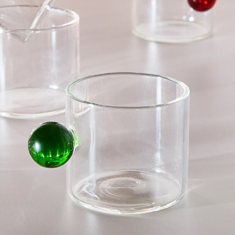 Clear Glass Espresso Mug with Globe Handle