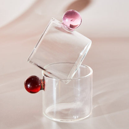 Clear Glass Espresso Mug with Globe Handle
