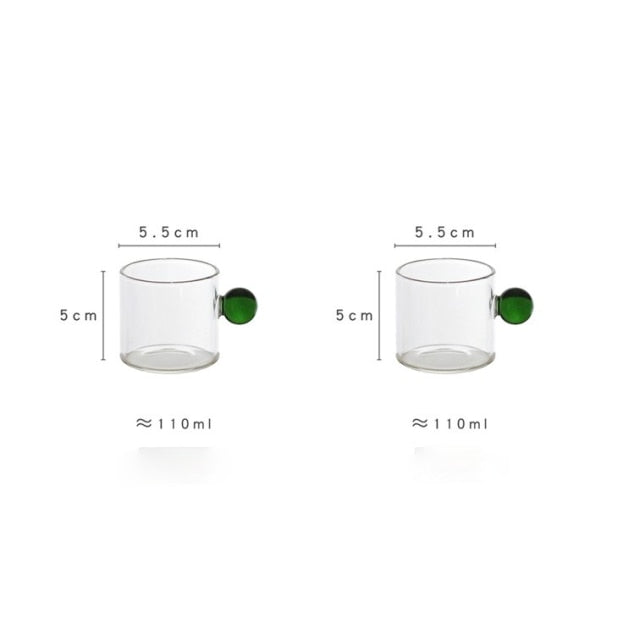 Clear Glass Espresso Mug with Globe Handle