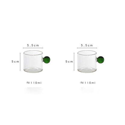 Clear Glass Espresso Mug with Globe Handle