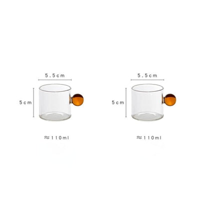 Clear Glass Espresso Mug with Globe Handle