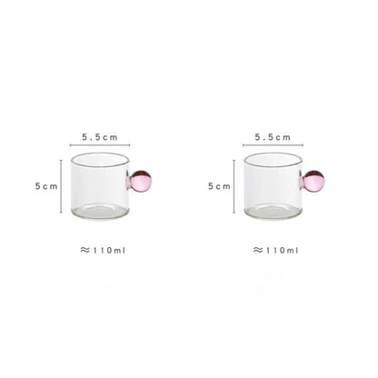 Clear Glass Espresso Mug with Globe Handle