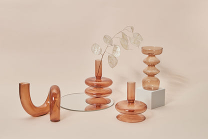 Stylish Wooden Candle Holder Brown