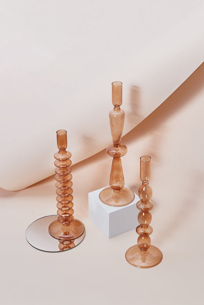 Stylish Wooden Candle Holder Brown