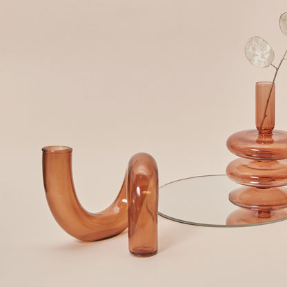 Stylish Wooden Candle Holder Brown