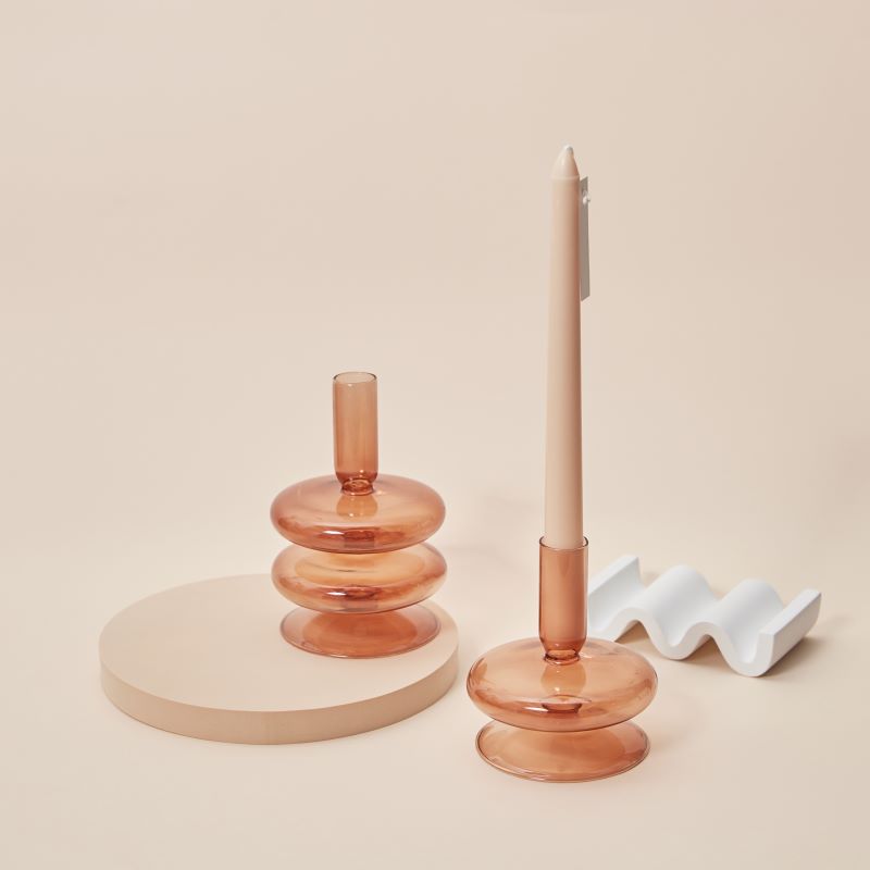 Stylish Wooden Candle Holder Brown