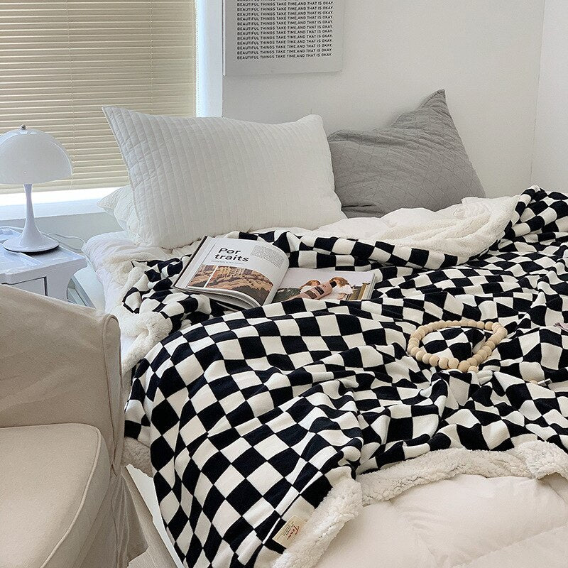 Colorful Plaid Throw Blanket