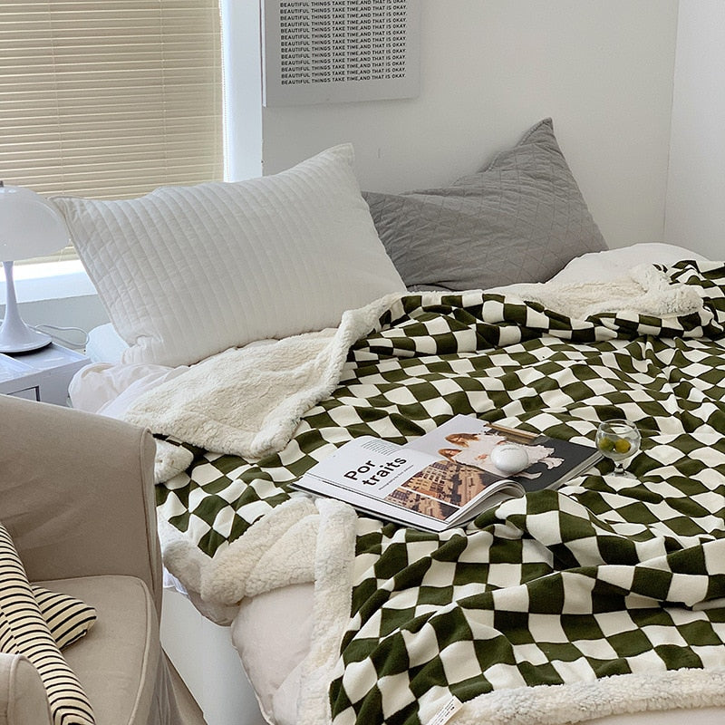 Colorful Plaid Throw Blanket