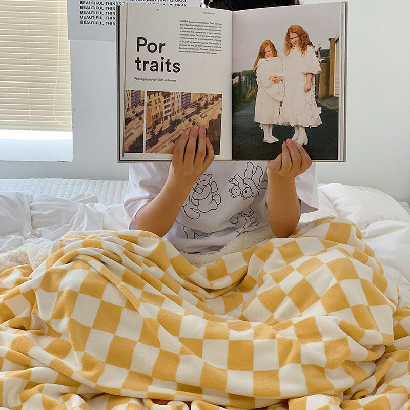 Colorful Plaid Throw Blanket