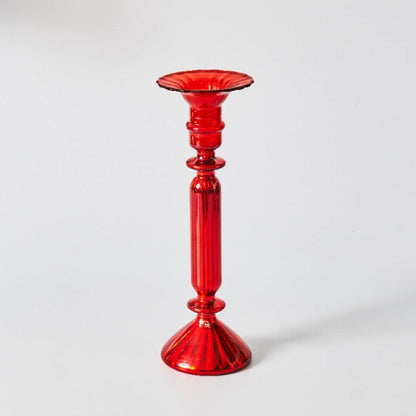 Befez | Ruby Red Glass Candle & Flower Vase Set