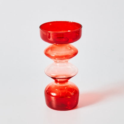 Befez | Ruby Red Glass Candle & Flower Vase Set