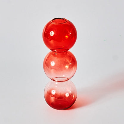 Befez | Ruby Red Glass Candle & Flower Vase Set
