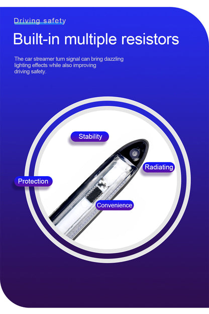 2Pcs Universal Car LED Turn Signal Strip Lights