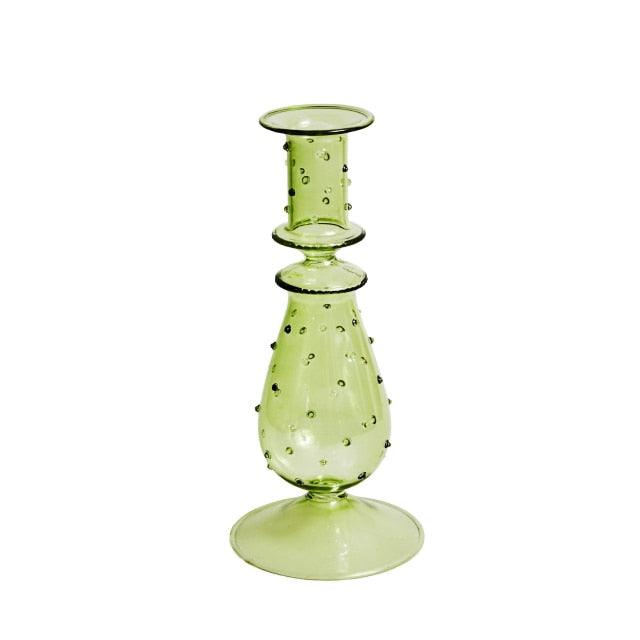 Soft Pink Glass Candle Holder Decorative Home Decor