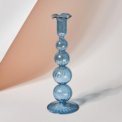Soft Pink Glass Candle Holder Decorative Home Decor