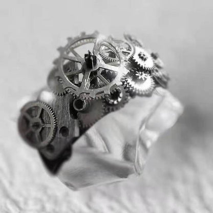 Unique Gold Tone Mechanical Unisex Ring