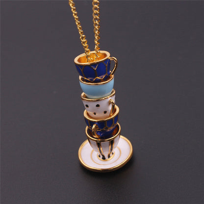 Unique Tea Cup Pendant Necklace