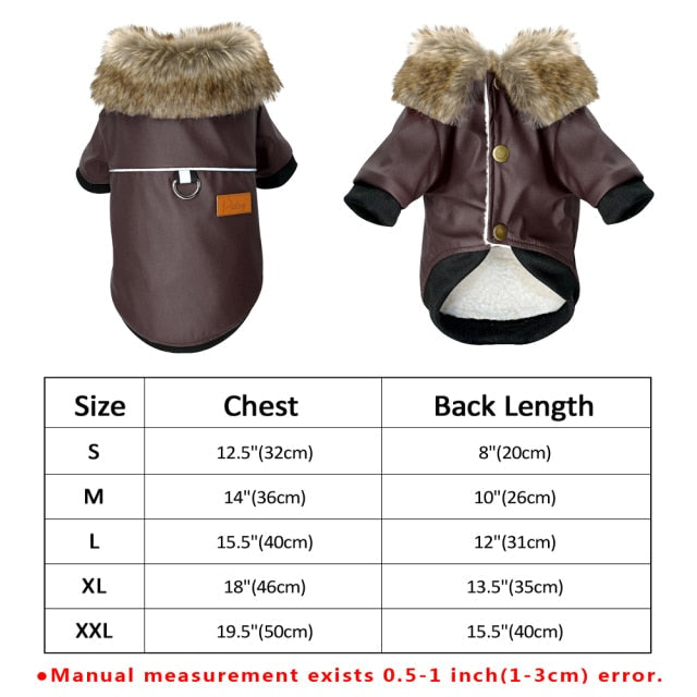 Stylish Faux Leather Dog Coat