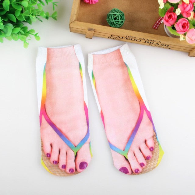 Colorful Quirky Flip Flop Socks