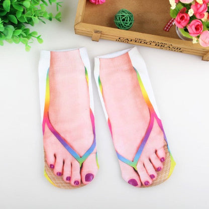 Colorful Quirky Flip Flop Socks