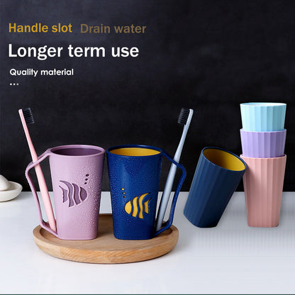 Simple White Bathroom Toothbrush Cup