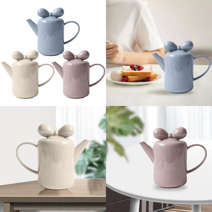 Elegant Knot Pattern Ceramic Tea Pot