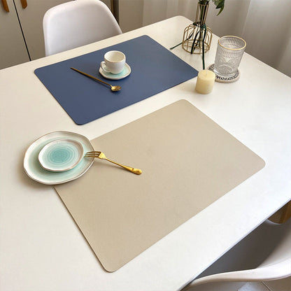 Waterproof Rectangular Table Placemats PU Leather