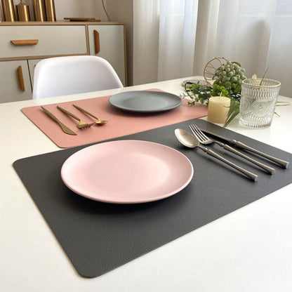 Waterproof Rectangular Table Placemats PU Leather