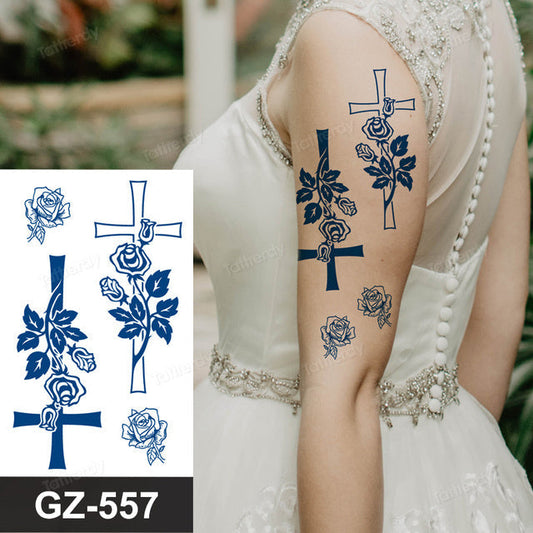 Vibrant Floral Orchid Temporary Tattoo Sticker - Befez