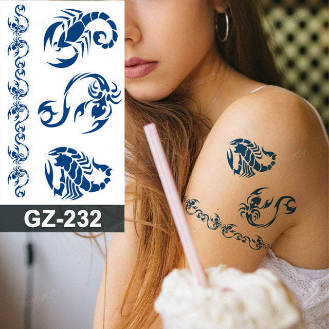 Colorful Animal Fake Tattoo Sticker