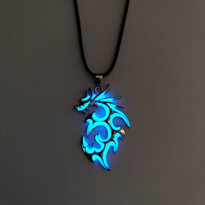 Retro Glow Dragon Pendant Necklace