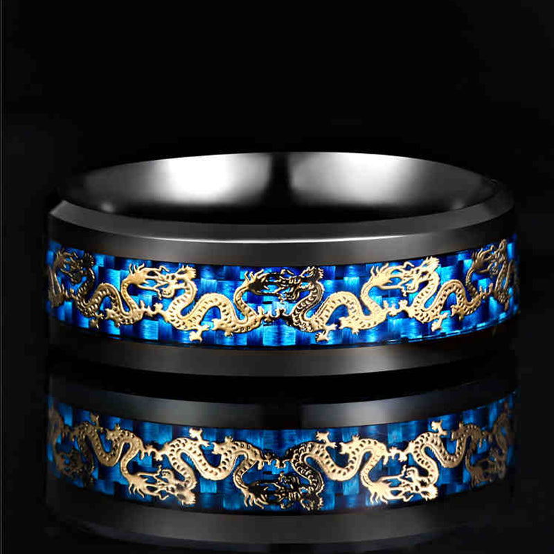 Classic Chinese Dragon Signet Ring for Men