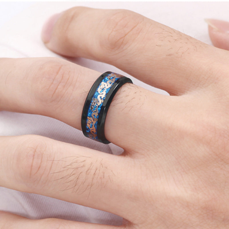 Classic Chinese Dragon Signet Ring for Men