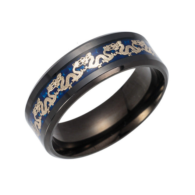 Classic Chinese Dragon Signet Ring for Men