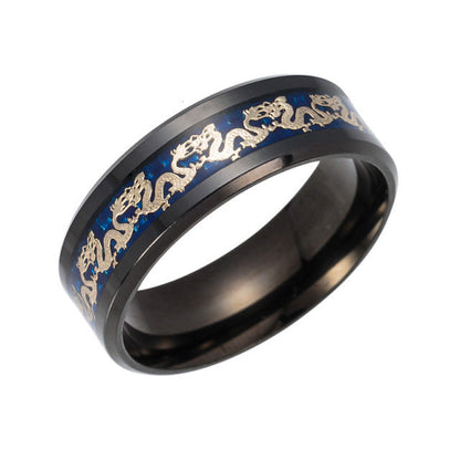 Classic Chinese Dragon Signet Ring for Men