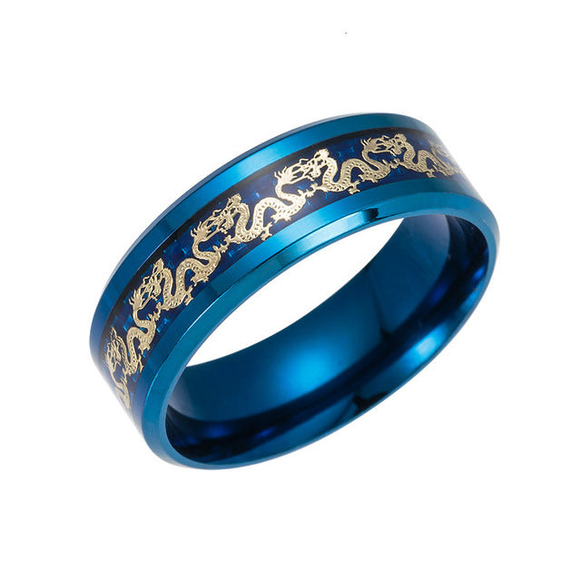 Classic Chinese Dragon Signet Ring for Men