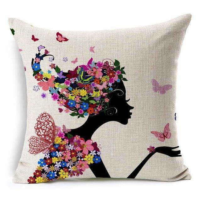Colorful Bird Tree Life Cushion Pillow Cover