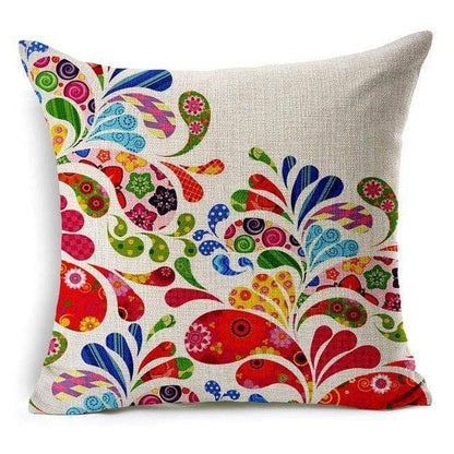 Colorful Bird Tree Life Cushion Pillow Cover