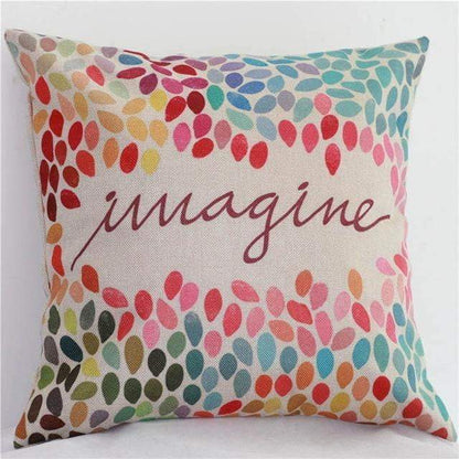 Colorful Bird Tree Life Cushion Pillow Cover