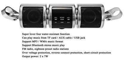 Waterproof Motorcycle Bluetooth Handlebar Speaker System