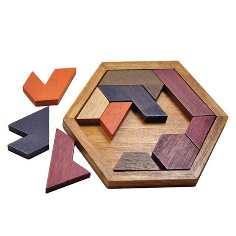 Wooden Puzzle Geometric Shape Game Board - Befez