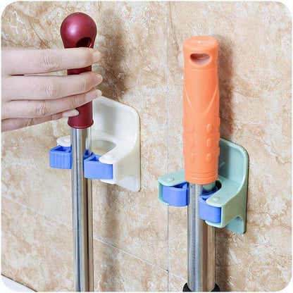 Wall Mount Mop Hanger 2 Pack Clip On Hooks - Befez