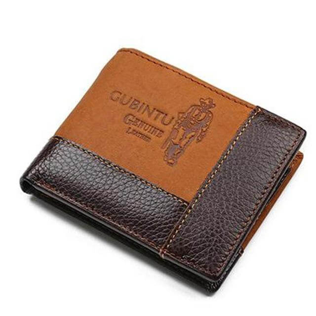 Real Leather Mens Wallet with Zip Coin Pouch