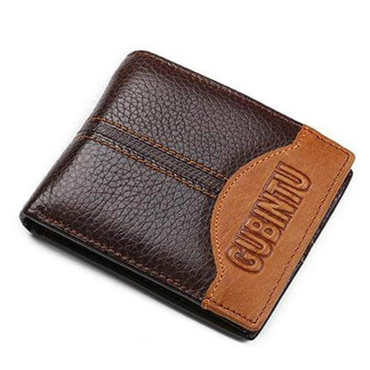 Real Leather Mens Wallet with Zip Coin Pouch
