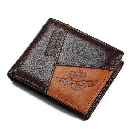Real Leather Mens Wallet with Zip Coin Pouch